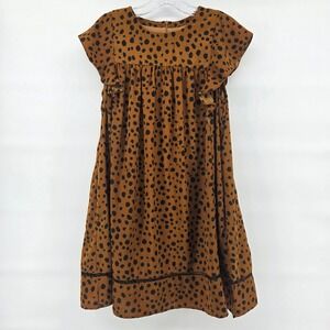 &merci Dress Small Brown Dot Babydoll Boho Cute Dark Coquette Western